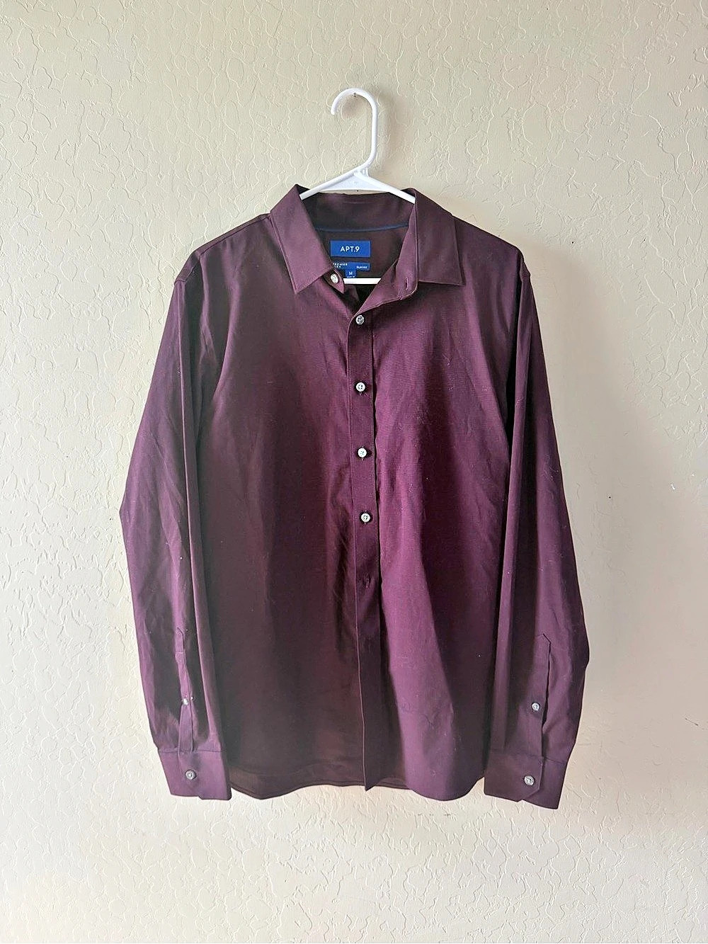 APT.9 Premier Flex Slim Fit Dress Shirt Men's Purple Size Medium
